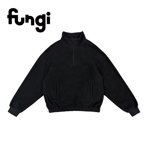 官方fungi*立领拉链刺绣摇粒绒卫衣*