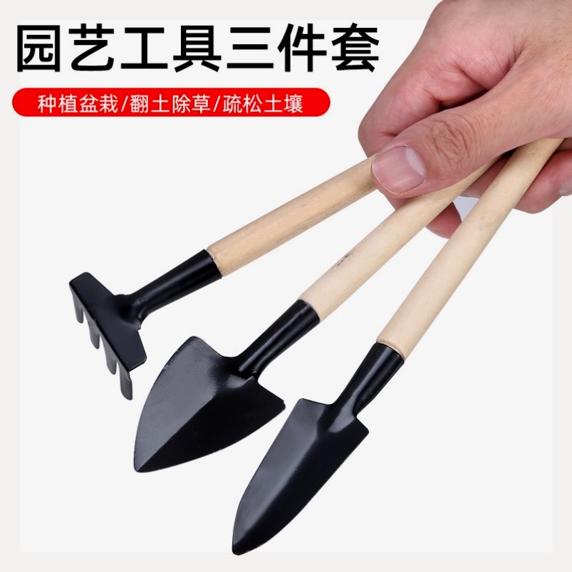 家用园艺工具迷你套装铁锹铲子盆栽三件套种菜养花种花
