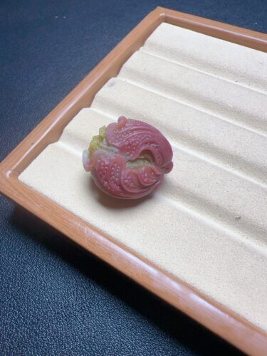 天然老矿盐源玛瑙立体白菜吊坠精工雕刻满色满肉
