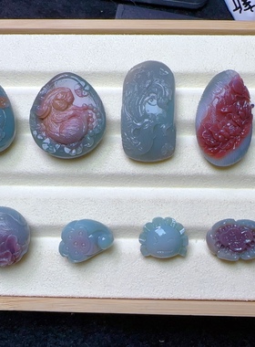 盐源情侣玛瑙苏工牡丹花天然