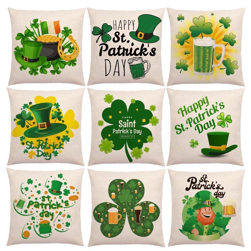 Holida celebration linen printed pillowcase green hat pillowin the Home Fabric , Pillow/Pillow  category - from Buy2taobao.com to provide professional Taobao agent buy service