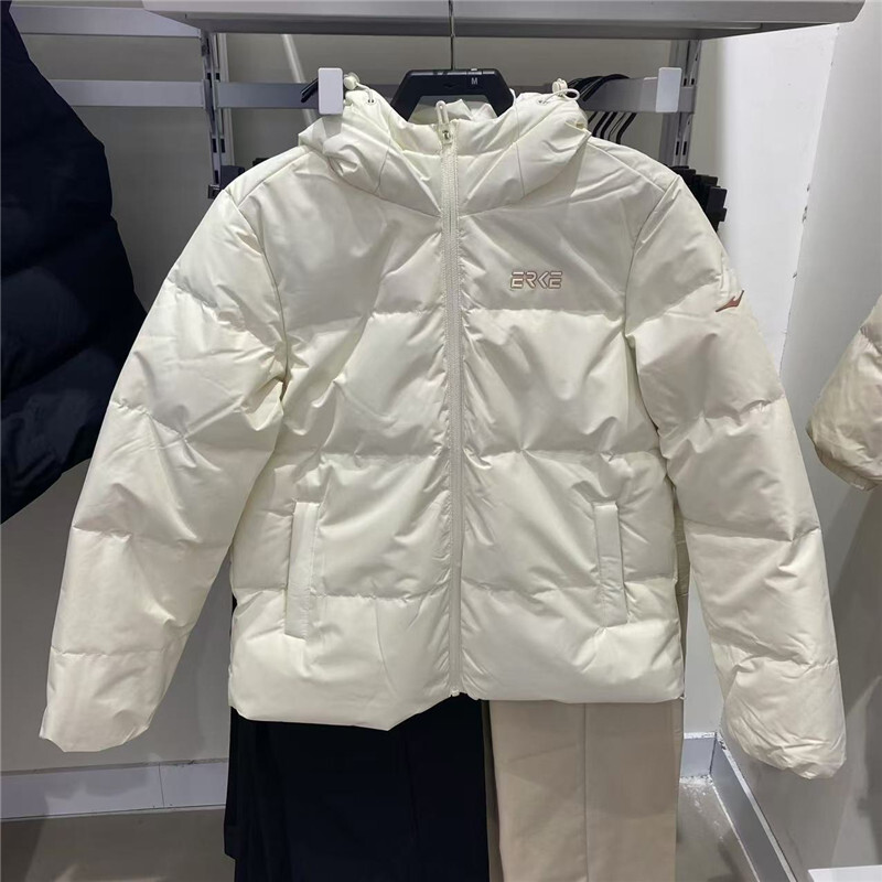 常规羽绒服鸿星尔克保暖连帽女