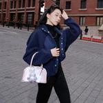 MOONA明星同款珊瑚绒外套女欧美街头宽松休闲羊羔摇粒绒夹克上衣