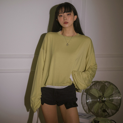 不变形莫代尔吸汗透气宽松纯色T