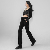 垂感高腰休闲裤 月影集浮雕肌理高级感直筒卫裤 女秋冬白色百搭修身