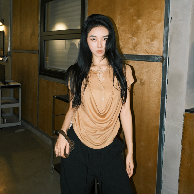 超薄天丝荡领polo衫t恤正肩短袖