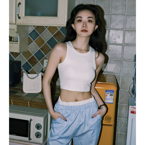 带乳胶胸垫工字背心吊带