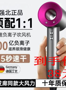 【到手38元】110-230V高速高速无刷吹风机负离子护发速干电吹风筒