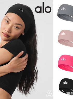 美国字母AI0女子锦纶高弹加宽瑜伽健身发带吸湿排汗运动跑步头巾