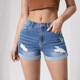 Jean Waisted Shorts Women Stretchy High Ripped Denim