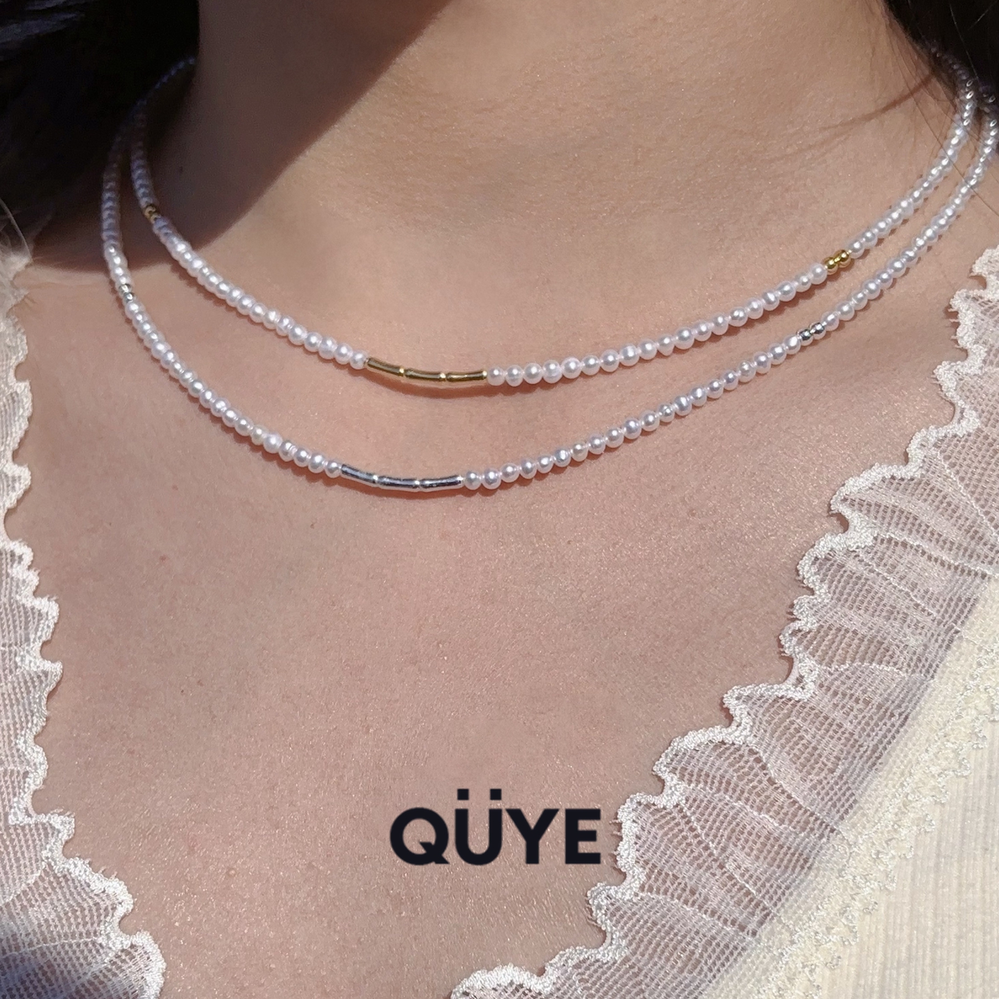 高级感极小极细真珍珠颈链锁骨链