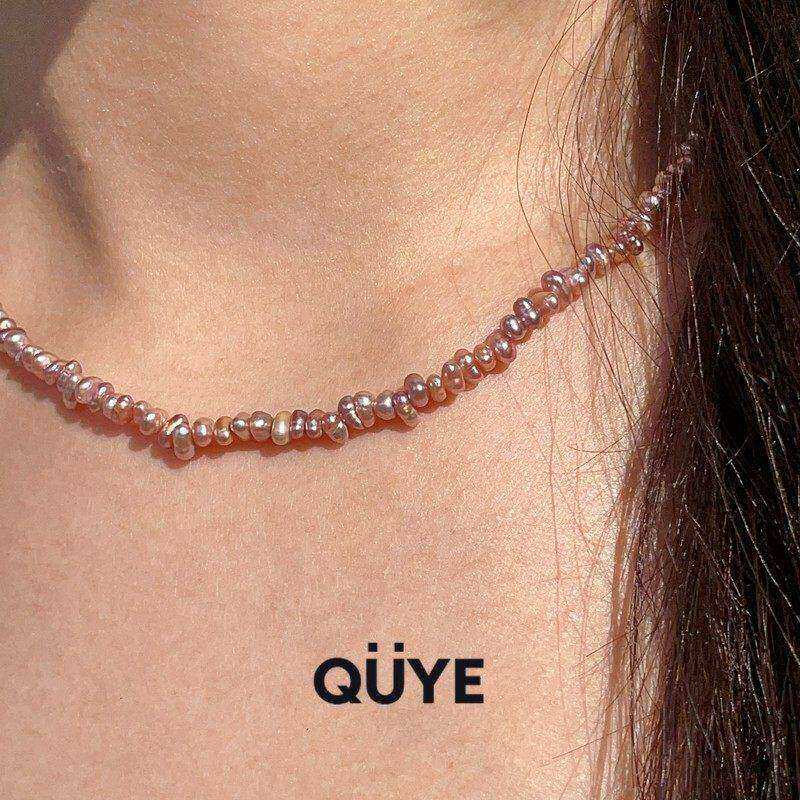 轻奢高级感3mm不规则异形巴洛克天然淡水真珍珠项链小米珠锁骨链