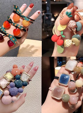 韩版樱桃头绳网红发圈橡皮筋扎头发绳皮套头饰女成人学生简约时尚