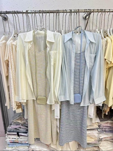 百搭显瘦条纹背心裙 简约翻领衬衫 韩系两件套穿搭2026新款 时尚