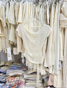 新款 女装 韩版 百搭显瘦不规则小众设计斜肩上衣小衫 时尚 2026年夏季