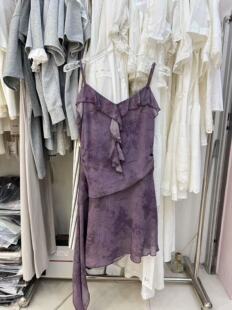 新款 紫色半身裙两件套套装 时尚 女紫色吊带连衣裙 套装 2026年春季