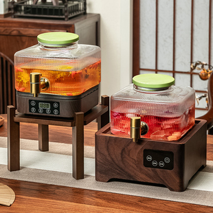 耐高温玻璃煮茶壶带龙头家用加热饮料桶果汁桶煮茶器高档商用茶壶