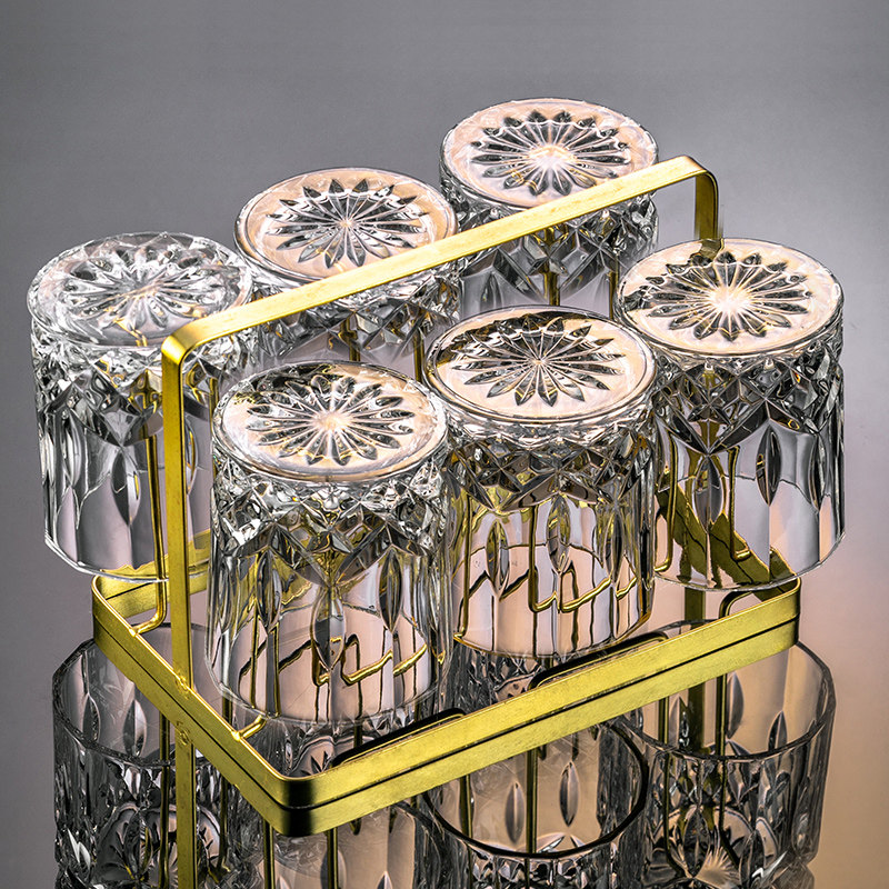 透明无铅小号玻璃杯矮款家用水杯套装客厅待客喝水杯子耐热茶杯子