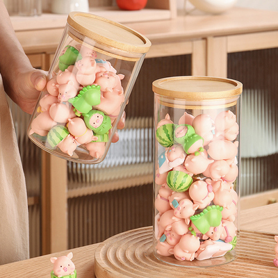 lulu猪收纳罐玻璃瓶子密封罐