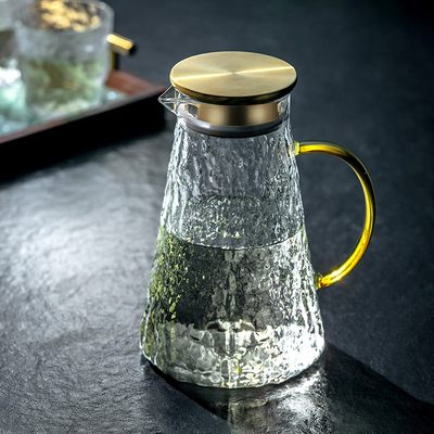 高颜值冰川纹冷水壶玻璃大容量耐高温凉水杯耐热防爆家用茶壶套装