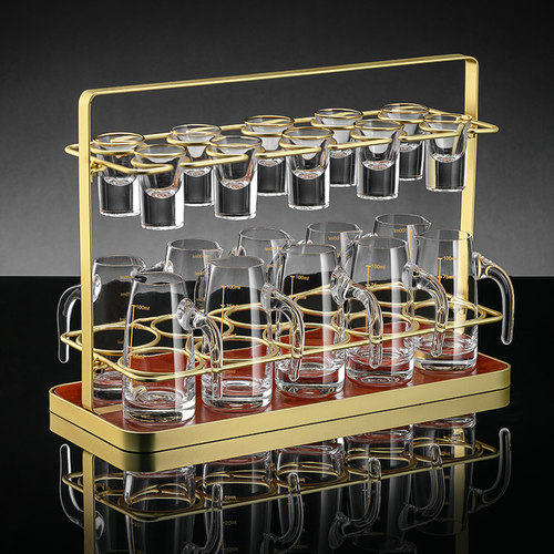 白酒杯分酒器杯架家用酒具专用置物架创意竹木制托 托架子收纳展