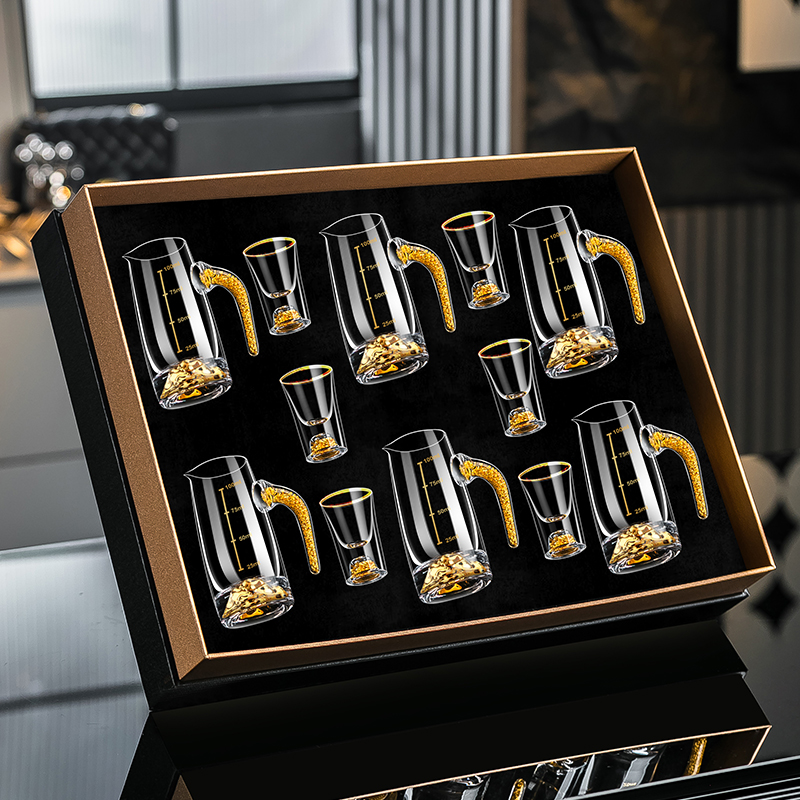 轻奢高档金箔白酒杯礼盒套装