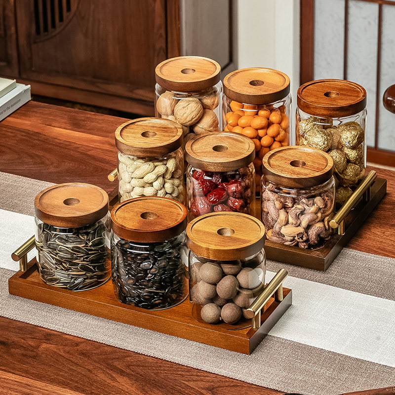 中式密封干果盘食品级玻璃果罐家用厨房收纳瓶零食摆放盘坚果罐子,餐饮具,果盆/果盘/果篮,淘宝优惠券,粉丝福利购,淘宝优惠卷
