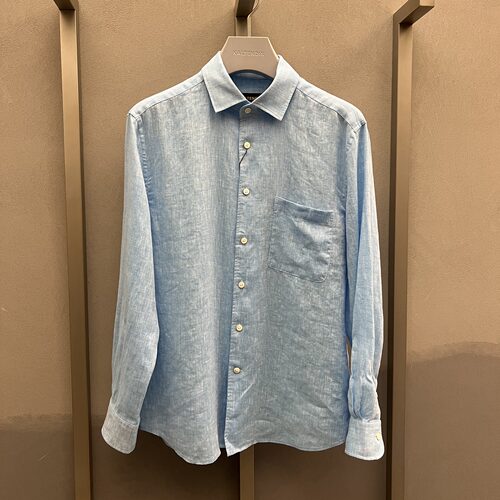 卡尔丹顿KALTENDIN专柜正品春季新品男装亚麻衬衫衬衣KGAS13615PH
