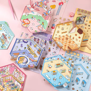 3d造景立体店铺小屋贴纸创意贴纸