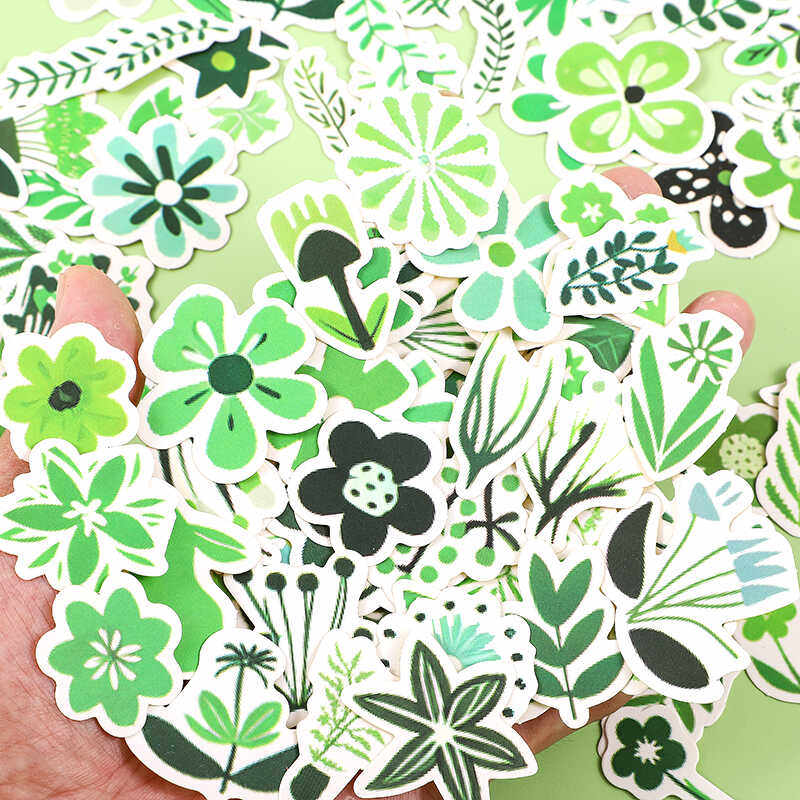 森林花朵盆栽植物贴纸可爱手账卡通ins装饰相册diy成长手册小贴画