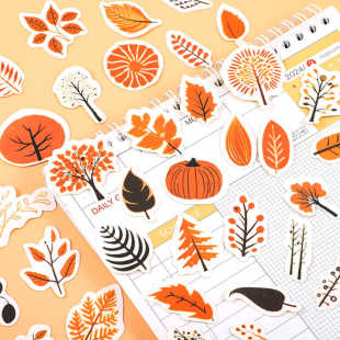 波西米亚简约田园风植物花草贴纸ins风复古文艺小清新手帐小贴画