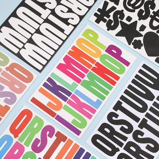 饰贴画防水 英文字母数字贴纸diy水杯贴行李箱平板电脑儿童手帐装