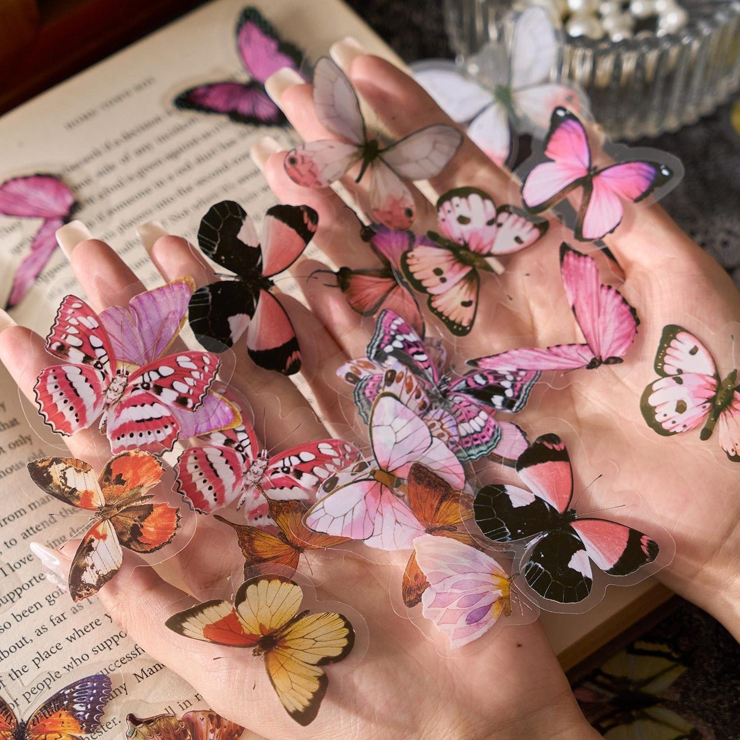 蝴蝶絮语系列PET贴纸包 ins风花卉蝴蝶手账diy装饰打底素材贴画,文具电教/文化用品/商务用品,贴纸/立体贴纸,淘宝优惠券,粉丝福利购,淘宝优惠卷