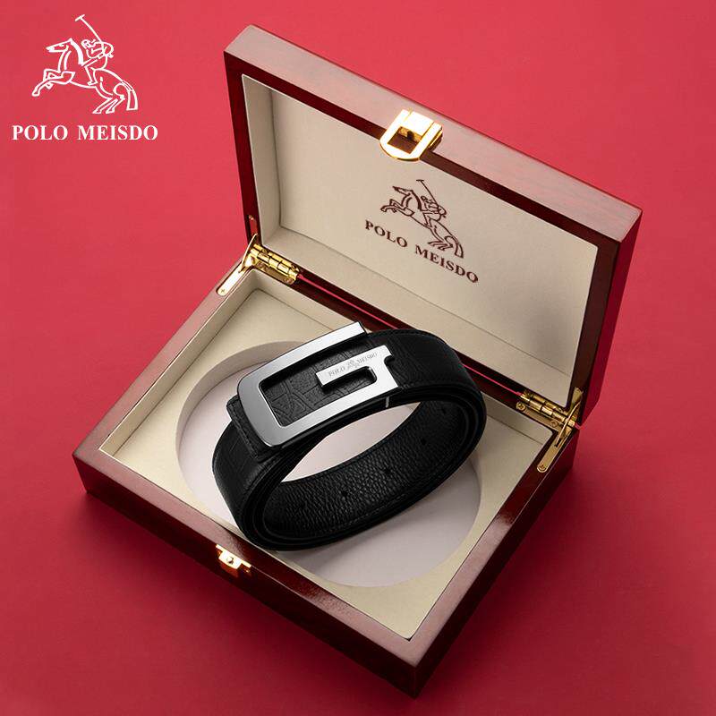 保罗美思得男士皮带真皮平滑扣陶瓷牛皮奢侈品高档品牌休闲裤腰带