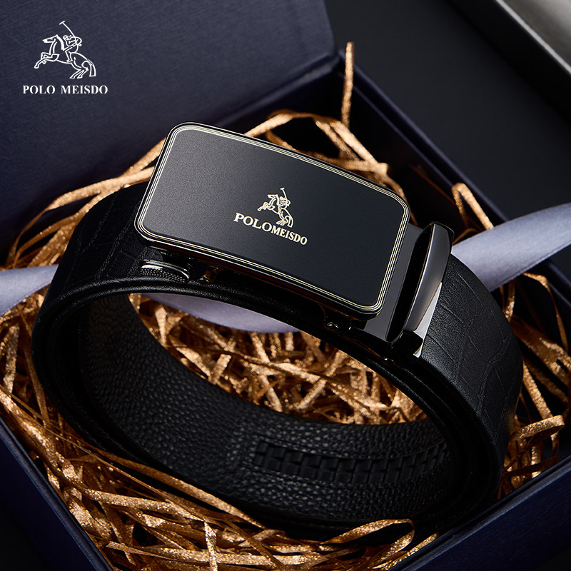 正品保罗皮带男士2024新款真皮自动扣男腰带男款高档品牌裤带礼物