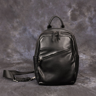 新款高档真皮胸包男大容量时尚潮流斜肩挎包男士头层牛皮休闲背包