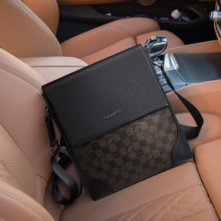 英皇保罗男士单肩包新款商务休闲斜挎包男包大容量背包小方包牛皮