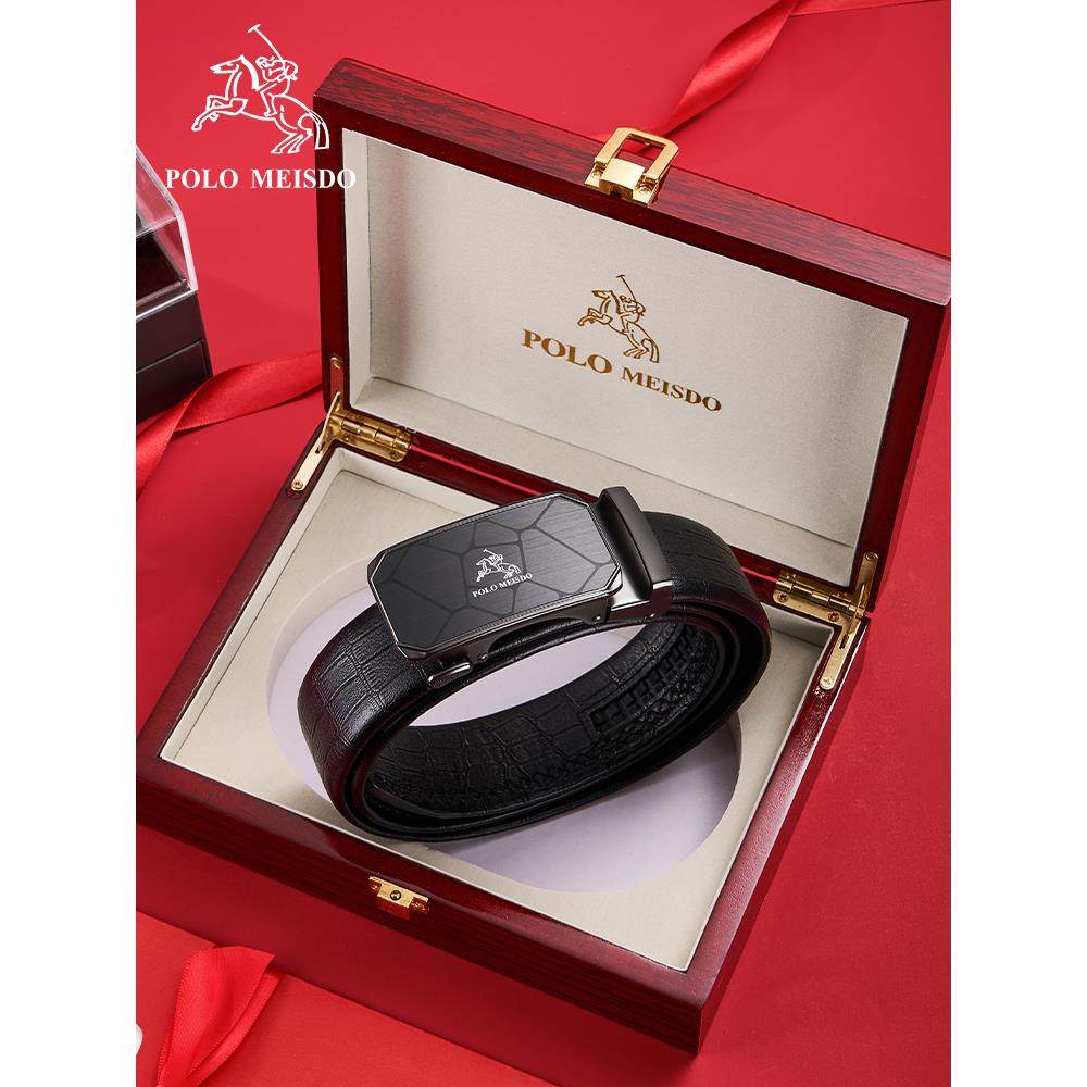 英国保罗官方正品男士皮带男真皮自动扣腰带奢侈品高档纯牛皮裤带