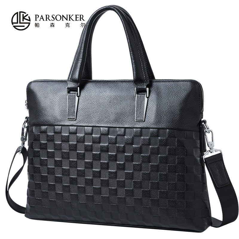 新款男士公文包商务手提包厂家直销斜跨包商务压花工艺厂家直销