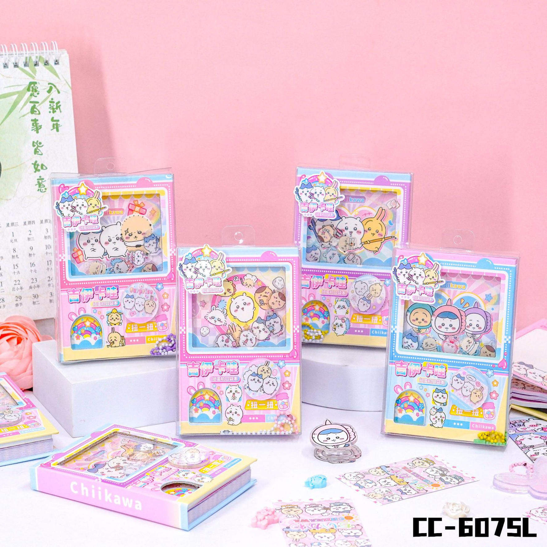 扭蛋机记事本Chiikawa学生卡皮巴拉创意趣味手帐本解压全彩页