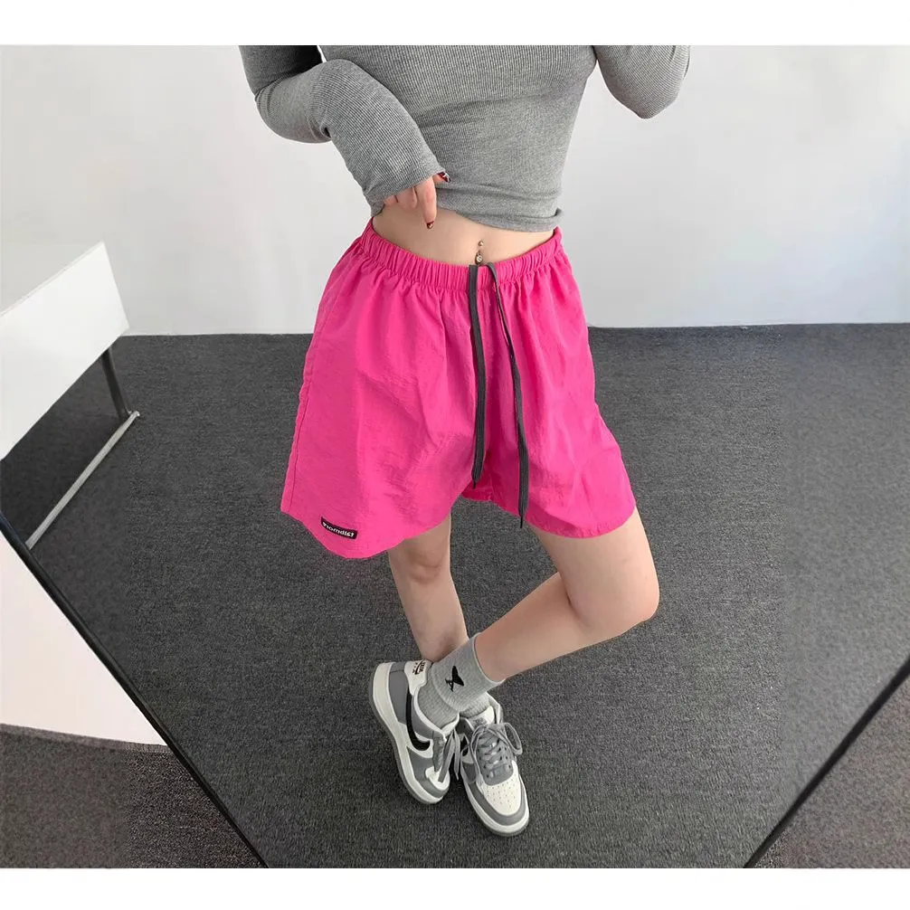 多巴胺辣妹宽松美式阔腿短裤女夏户外五分裤抽绳松紧腰休闲直筒裤,运动服/休闲服装,运动中长裤／短裤,淘宝优惠券,粉丝福利购,淘宝优惠卷