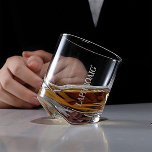 北欧极简!拉弗格限定杯Laphroaig中古威士忌杯子倾斜苏格兰酒杯