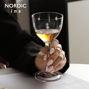 北欧极简！星垂杯 中古杯出口芬兰水晶杯威士忌闻香杯 高脚杯酒杯