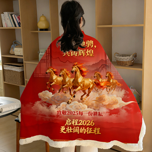 创意定制年会礼品毛毯水晶绒仿羊羔绒午休毯表彰员工福利盖毯批发