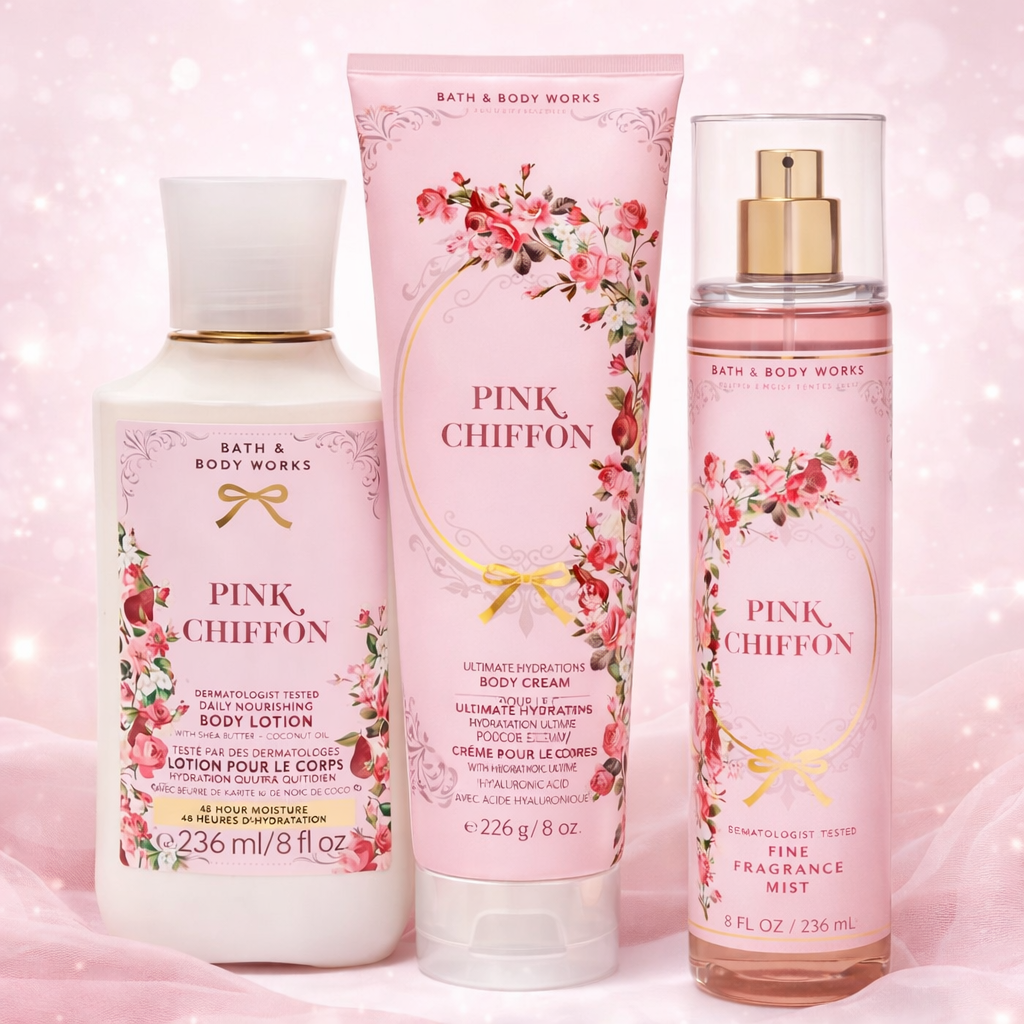 Bath&Body Works粉红雪纺PinkChiffon保湿身体乳霜喷雾滋润护理