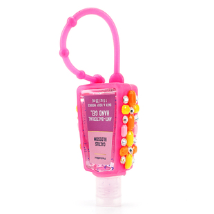 方款美国BBW粉色莱茵石挂套便携包挂扣卡通硅胶挂饰不含洗手液