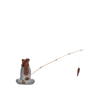 精品紫砂茶玩可养姜太公钓鱼茶宠摆件家居客厅盆栽微观造景装饰品