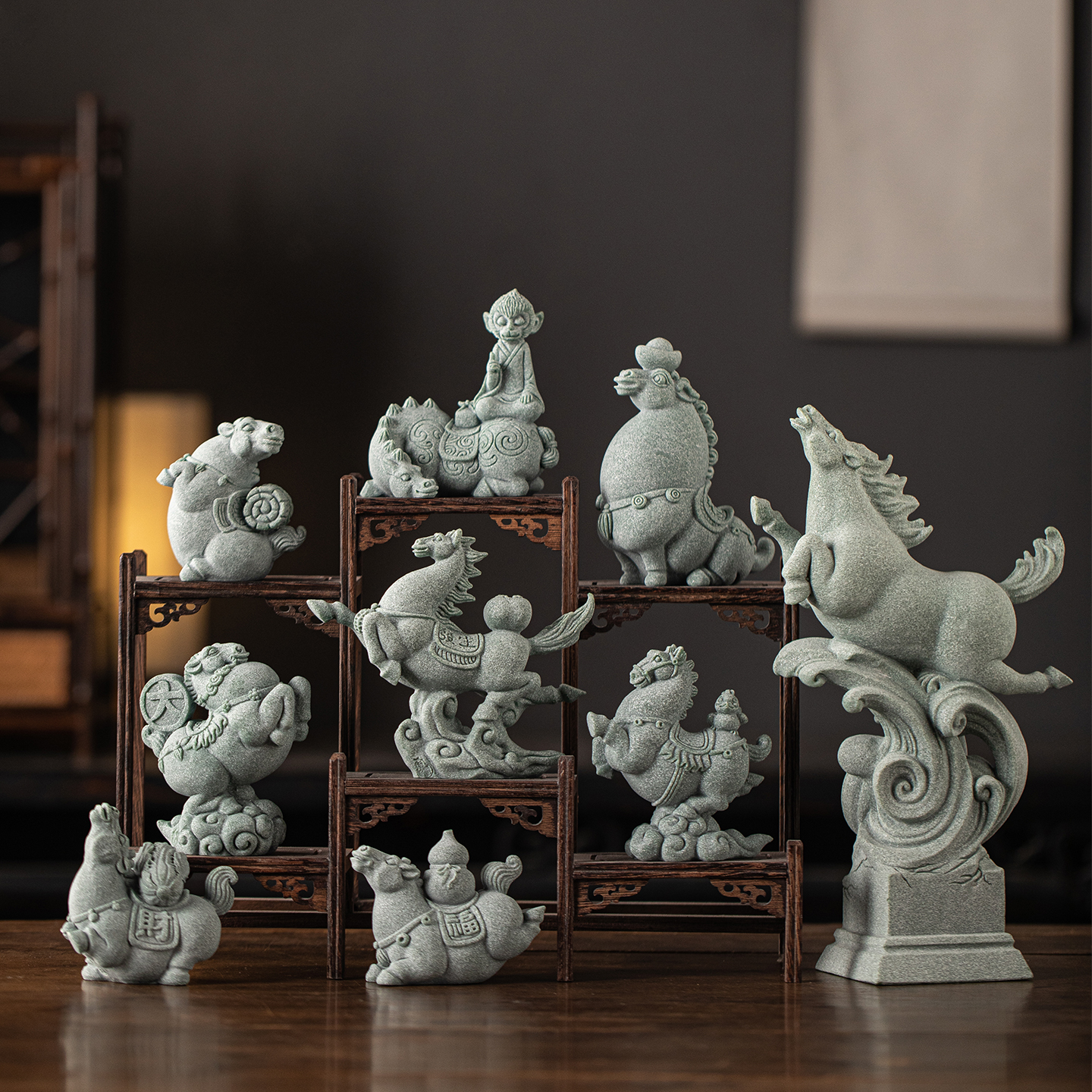 新中式马到成功马上封侯茶宠摆件