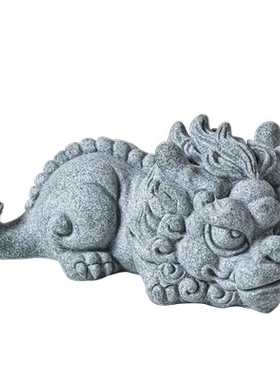 青砂石招财国潮风桌面貔貅装饰品
