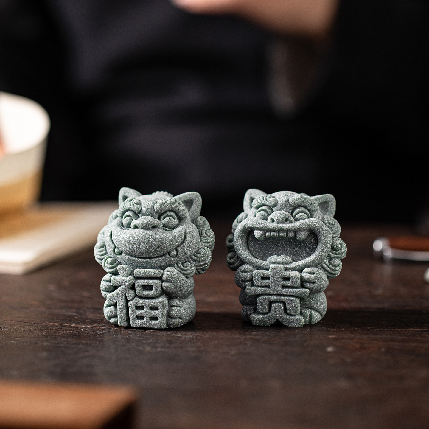 客厅创意大福大贵风狮爷桌面摆件